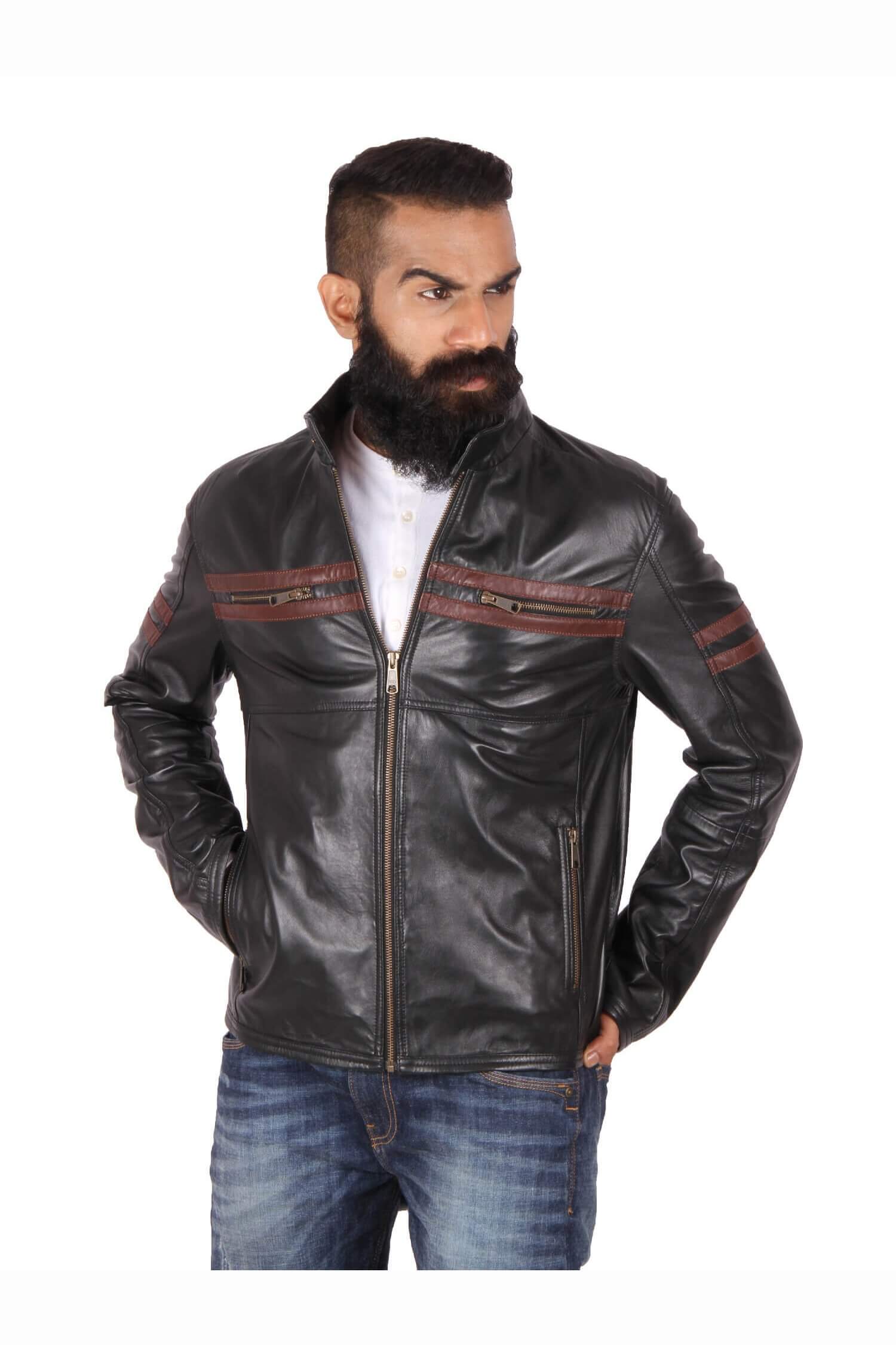 Theo Ash Men S Leather Jackets Vintage Biker Stylish Motorcycle Jacket