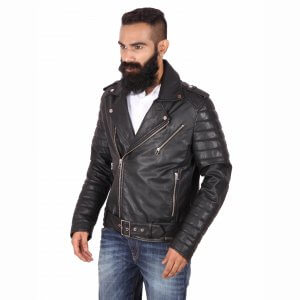 Theo&Ash - Biker jacket men's | Black leather jacket men's