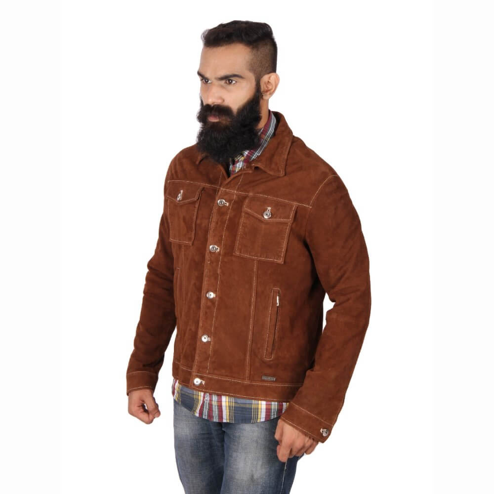 Theo&Ash - Genuine Leather jacket for men | vintage brown jacket for men
