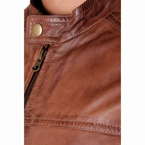 Men's Brown Biker Leather Jacket