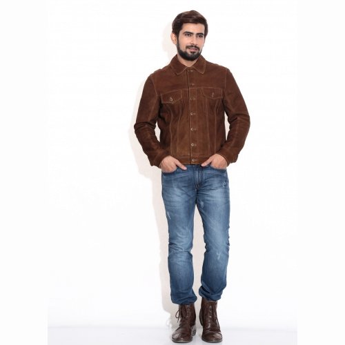 Men's Antique Suede Leather Jacket
