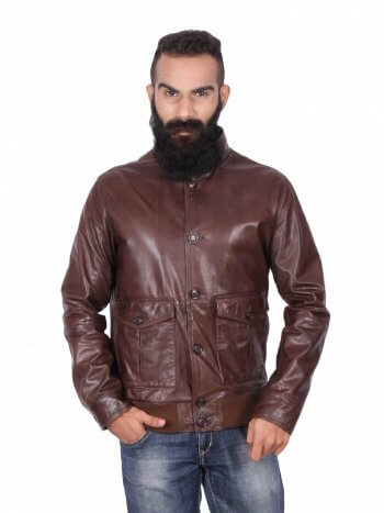 Classic Brown Bomber Jacket