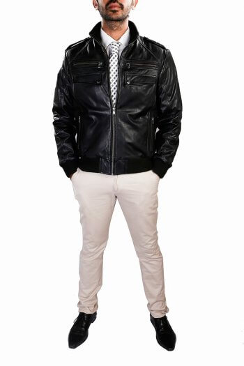 Men's Black Vintage Leather Jacket