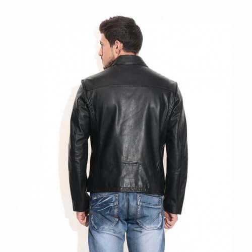 Men's Black Quilted Biker Leather Jacket