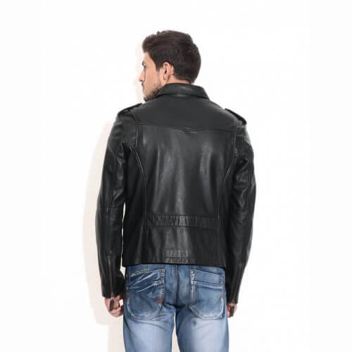 Men's Black Vintage Biker Leather Jacket