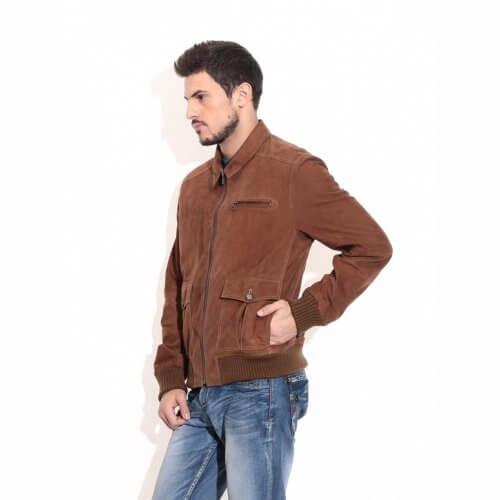 Brown Suede Aviator Jacket