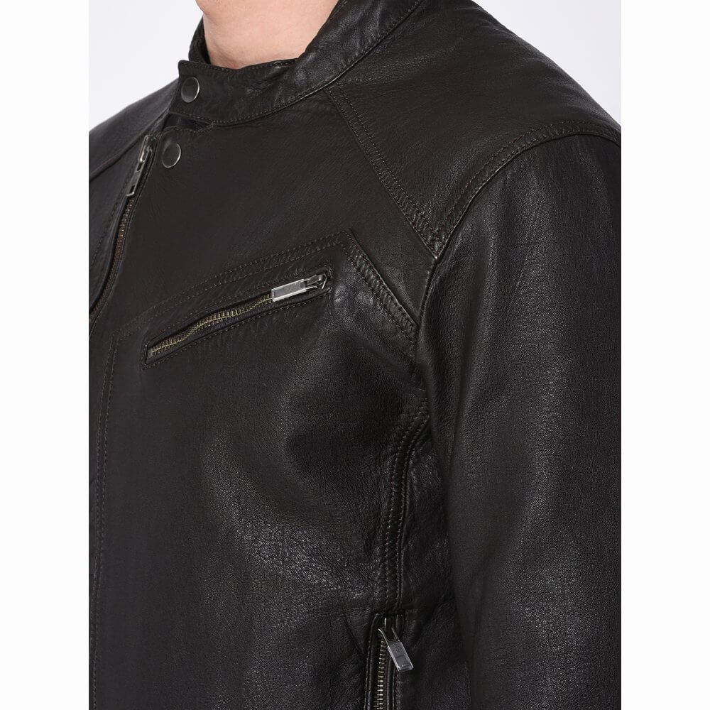 Theo&Ash - Buy Vintage black Leather Jacket for Men Online in India ...