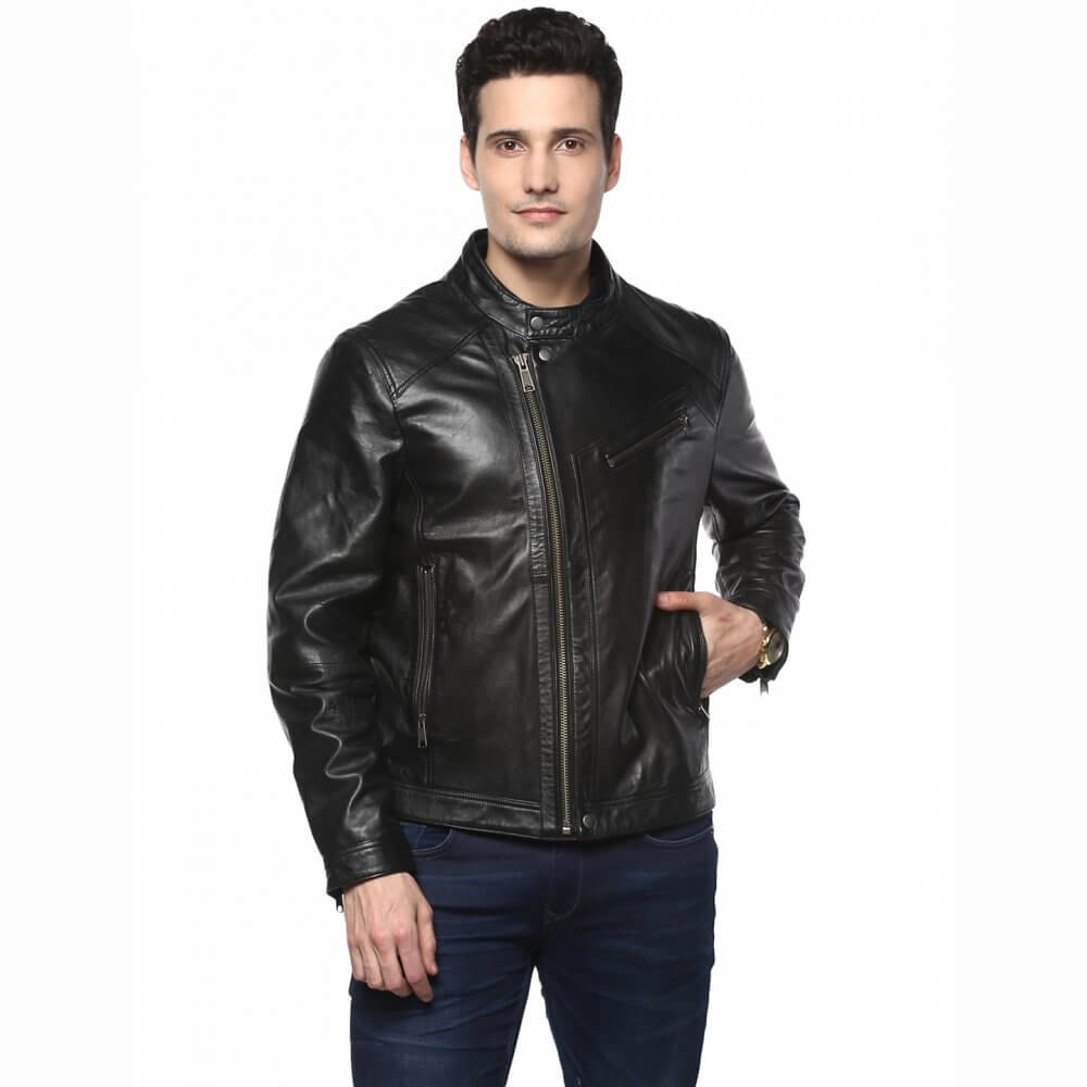 Theo&Ash - Buy Vintage black Leather Jacket for Men Online in India ...