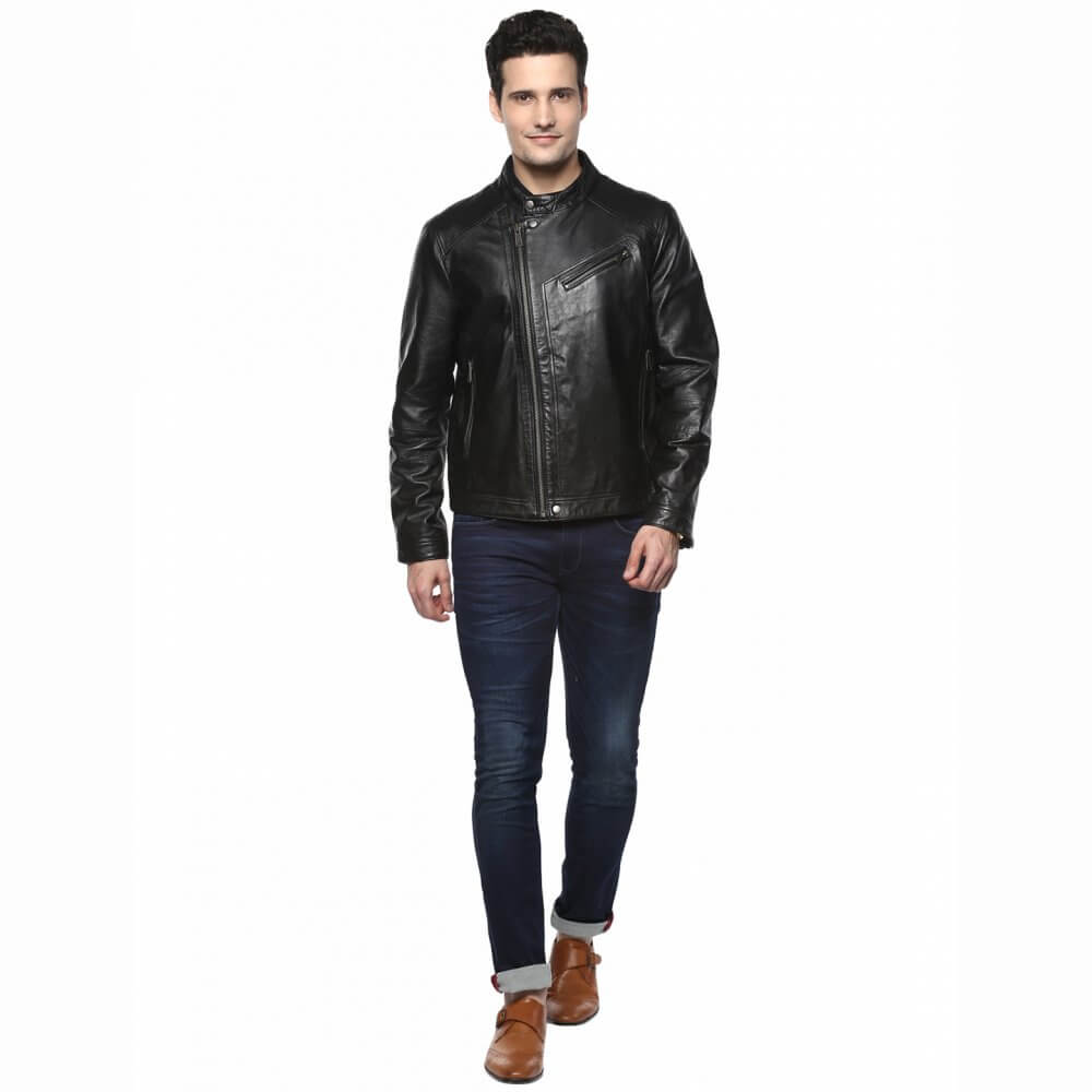 Theo&Ash - Buy Vintage black Leather Jacket for Men Online in India ...