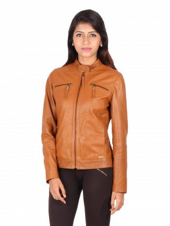 Classic Tan Motorcycle Jacket