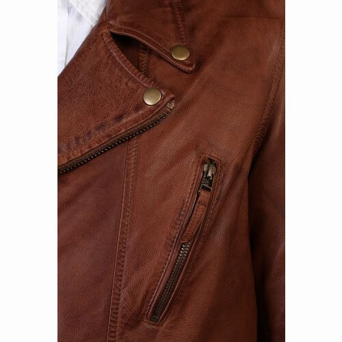 Men's Brown Vintage Biker Leather Jacket