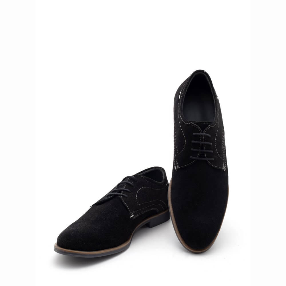 Theo&Ash - Black Suede Derby Shoes