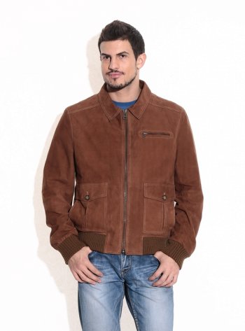 Brown Suede Aviator Jacket