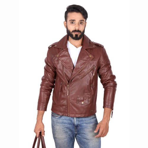 Classic Brown Motorcycle Jacket